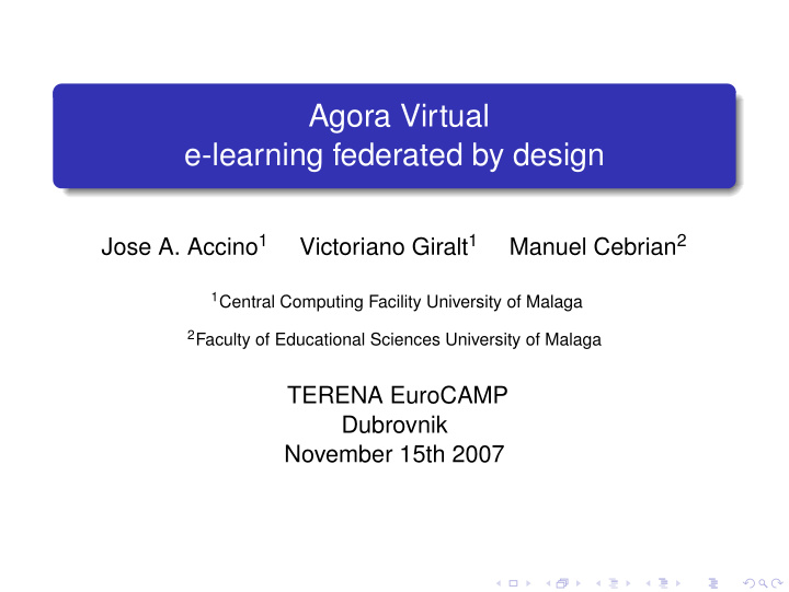agora virtual e learning federated by design