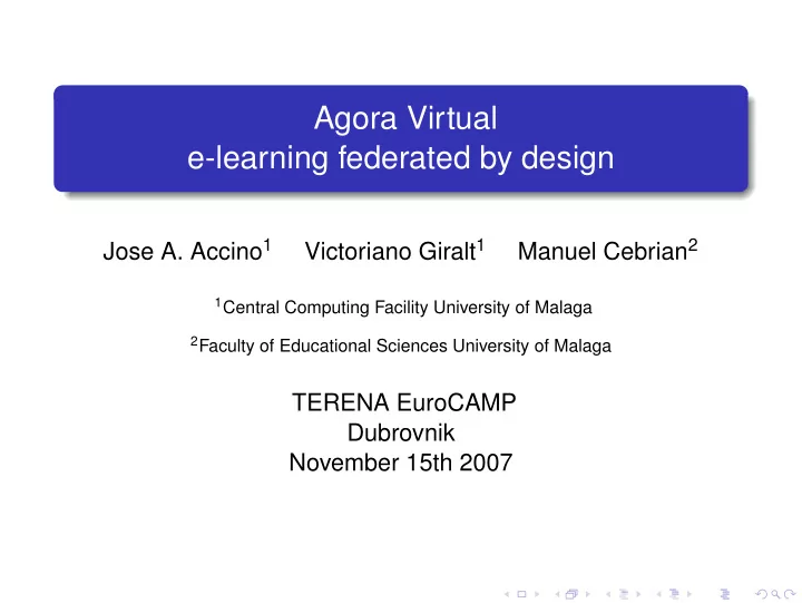 agora virtual e learning federated by design