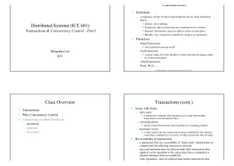 Transactions   Definition   a sequence of one or more operations on one or more resources