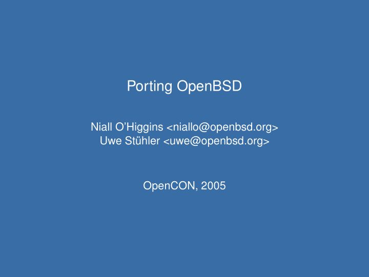 porting openbsd