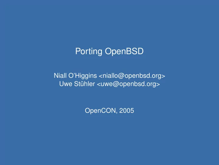 porting openbsd