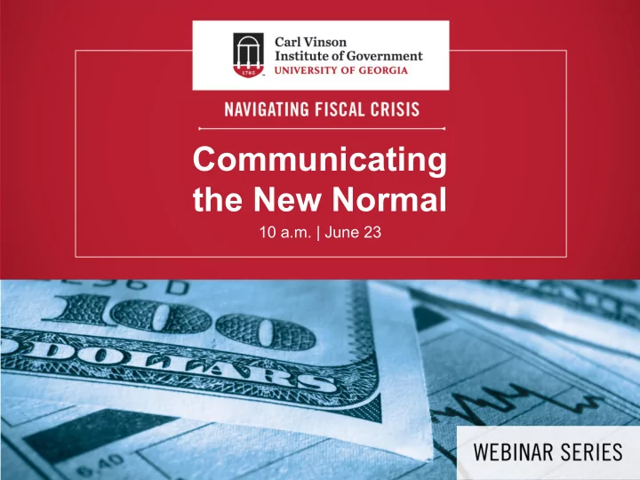 communicating the new normal