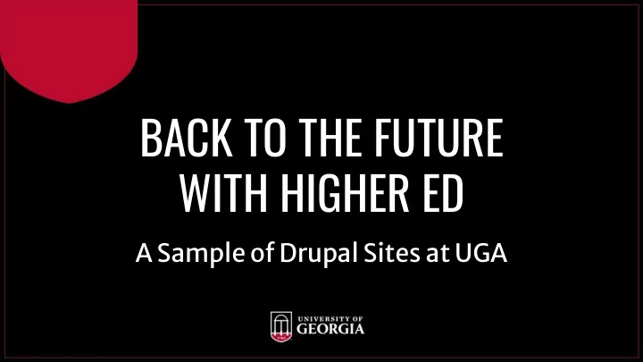 back to the future with higher ed