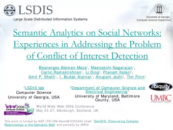Semantic Analytics on Social Networks:  Experiences in Addressing the Problem  of Conflict of