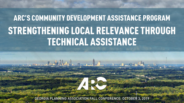 strengthening local relevance through technical assistance