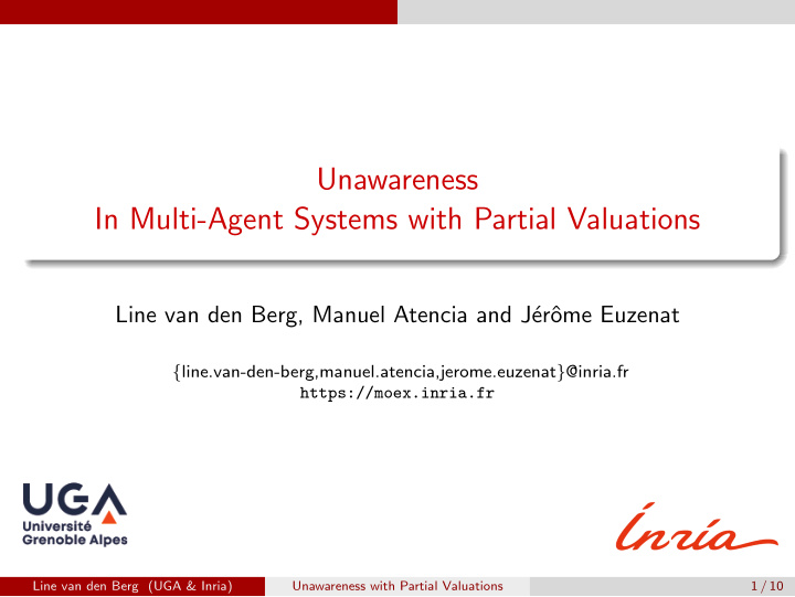 unawareness in multi agent systems with partial valuations