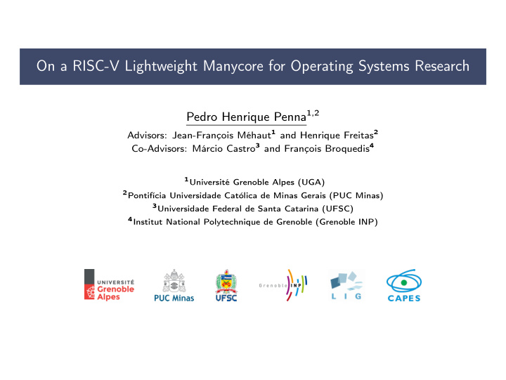on a risc v lightweight manycore for operating systems