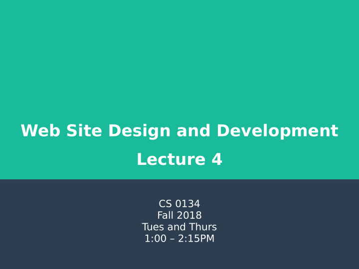 web site design and development lecture 4
