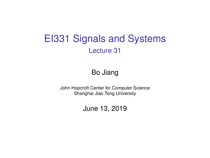 ei331 signals and systems