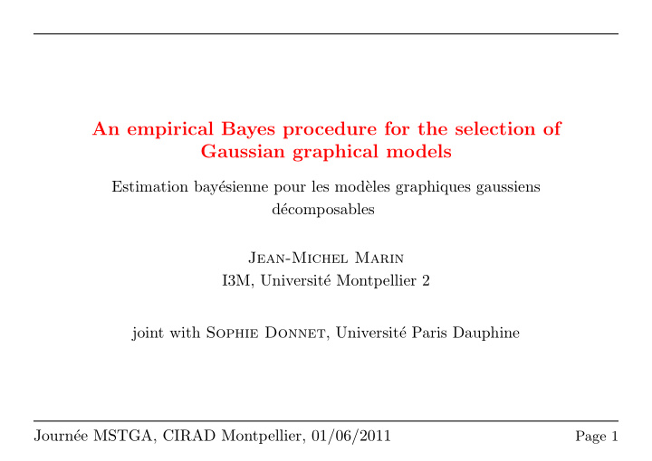 an empirical bayes procedure for the selection of