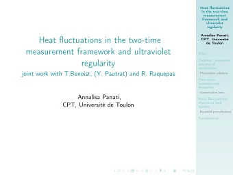 Heat fluctuations in the two-time  CPT, Universit  de Toulon  measurement framework and
