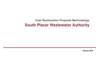 South Placer Wastewater Authority  January 2019  Reevaluation of Current Cost Allocations among