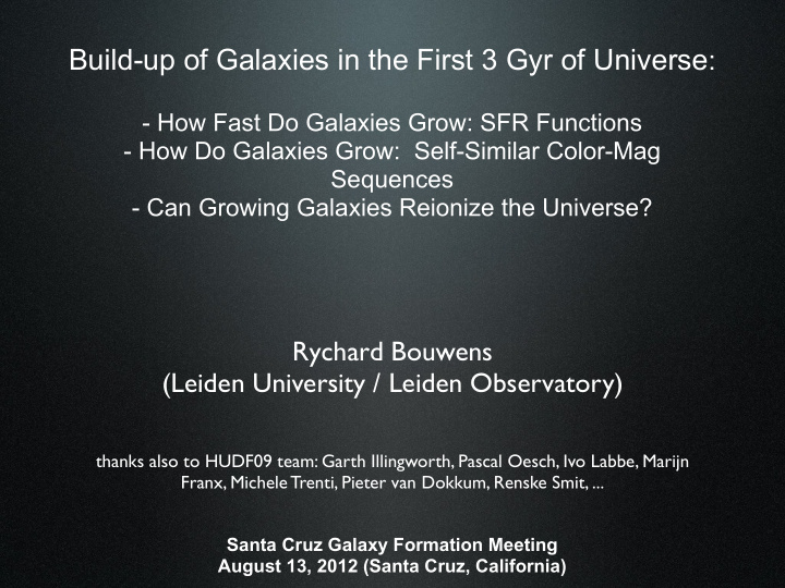 high redshift galaxies current questions wide variety of