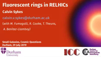 Fluorescent rings in RELHICs  Calvin Sykes  calvin.v.sykes@durham.ac.uk ( with M. Fumagalli, R.