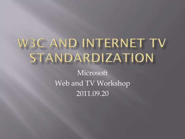 web and tv workshop