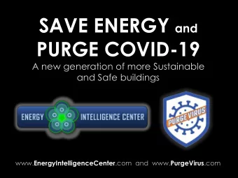 PURGE COVID-19  A new generation of more Sustainable  and Safe buildings www.
