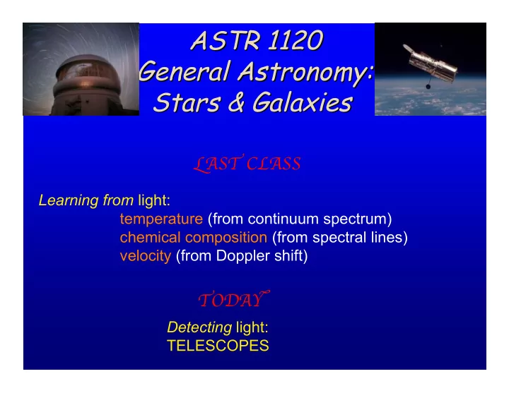 astr 1120 astr 1120 general astronomy general astronomy