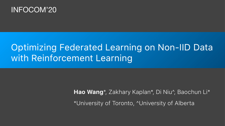 optimizing federated learning on non iid data with