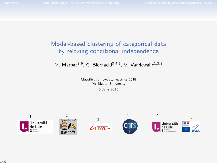 model based clustering of categorical data by relaxing