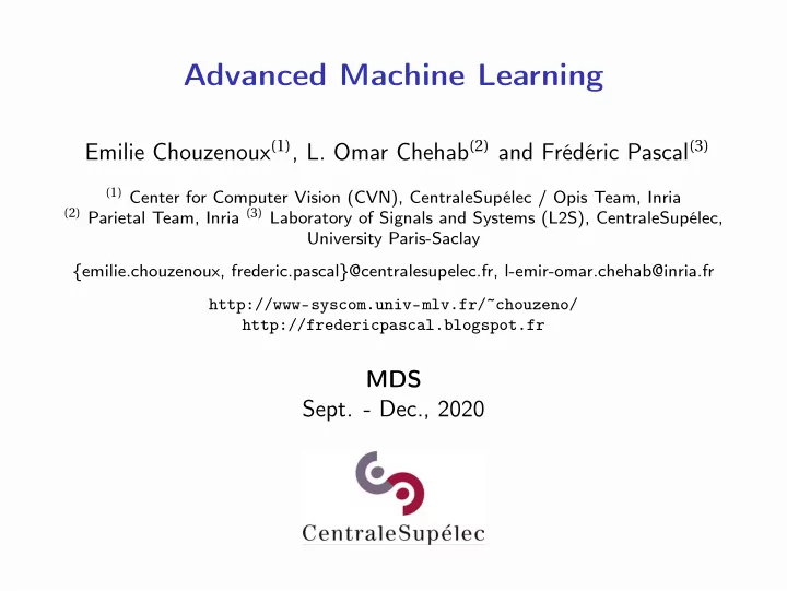 advanced machine learning