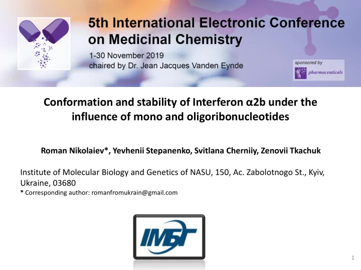 conformation and stability of interferon 2b under the