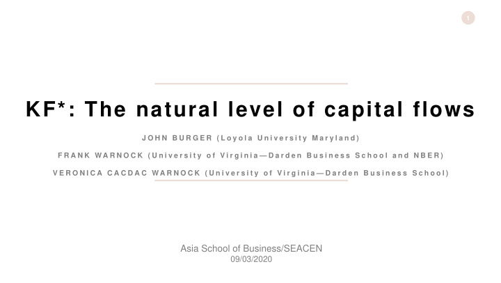 kf the natural level of capital flows
