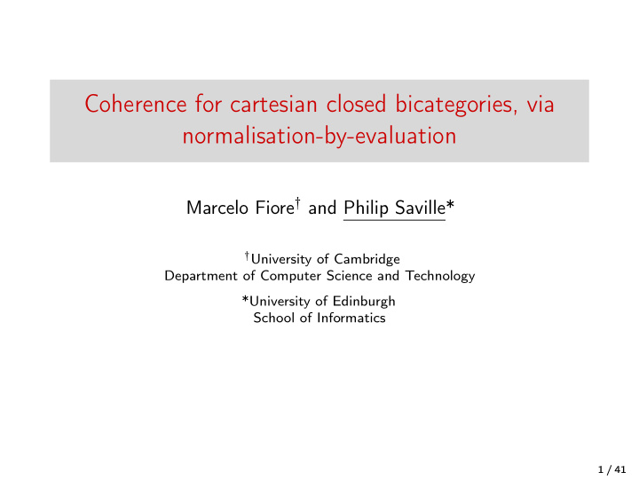 coherence for cartesian closed bicategories via