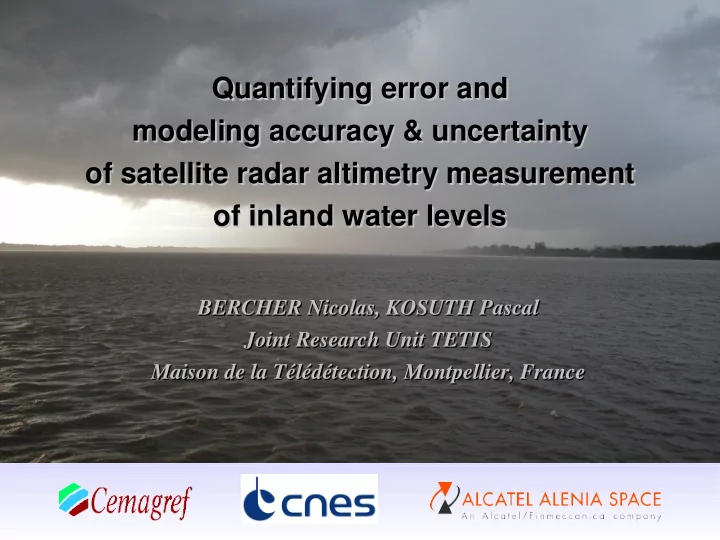 quantifying error and quantifying error and modeling
