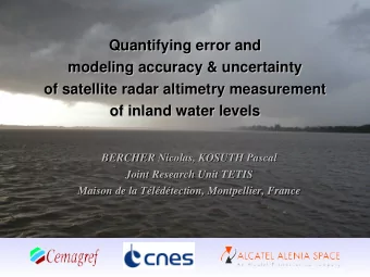 Quantifying error and  Quantifying error and  modeling accuracy &amp; uncertainty  modeling