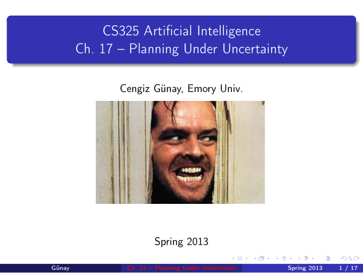 cs325 artificial intelligence ch 17 planning under