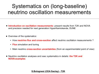 Systematics on (long-baseline)  neutrino oscillation measurements  Introduction on oscillation