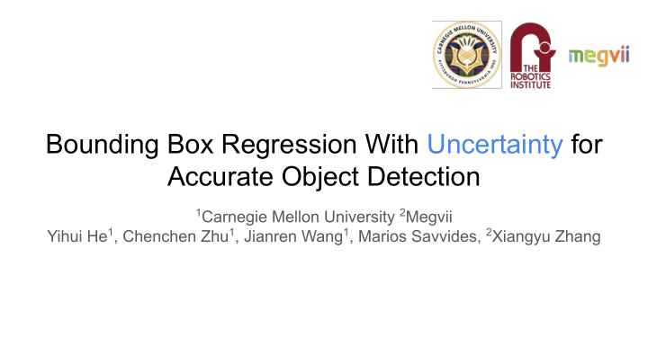 bounding box regression with uncertainty for accurate