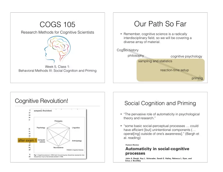 our path so far cogs 105