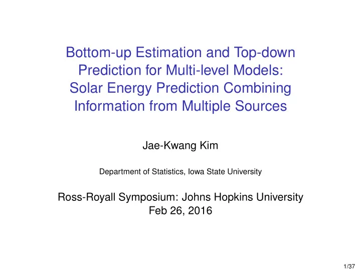 bottom up estimation and top down prediction for multi