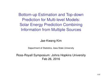 Bottom-up Estimation and Top-down  Prediction for Multi-level Models:  Solar Energy Prediction
