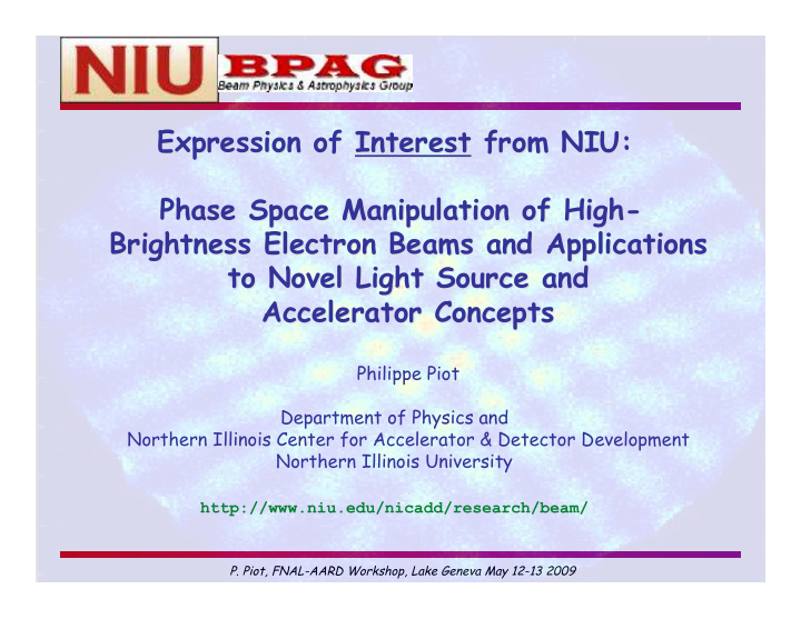 expression of interest interest from niu from niu