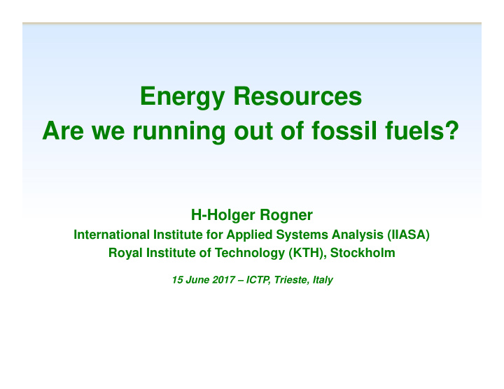 energy resources are we running out of fossil fuels