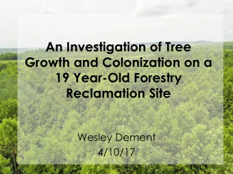An Investigation of Tree  Growth and Colonization on a  19 Year-Old Forestry Reclamation Site