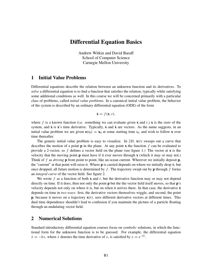 differential equation basics