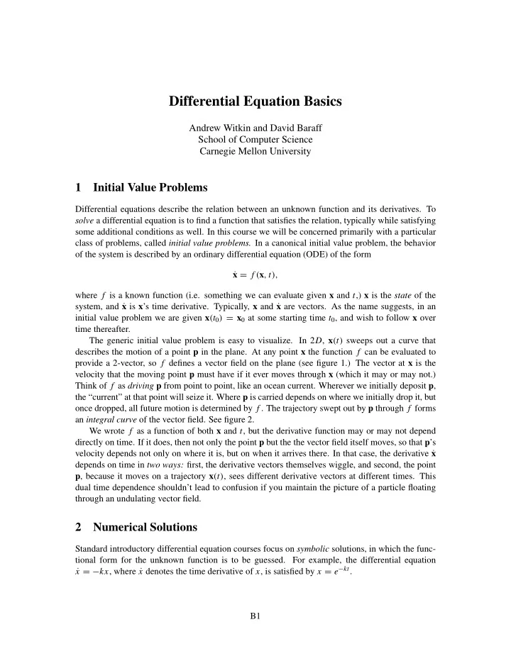 differential equation basics