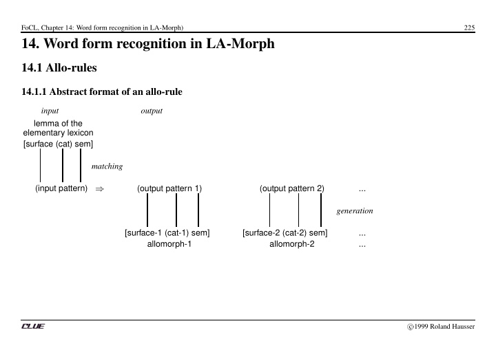 14 word form recognition in la morph