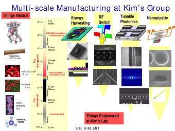 Multi- scale Manufacturing at Kims Group  Things Natural  Tunable  RF  Energy  Nanopipette