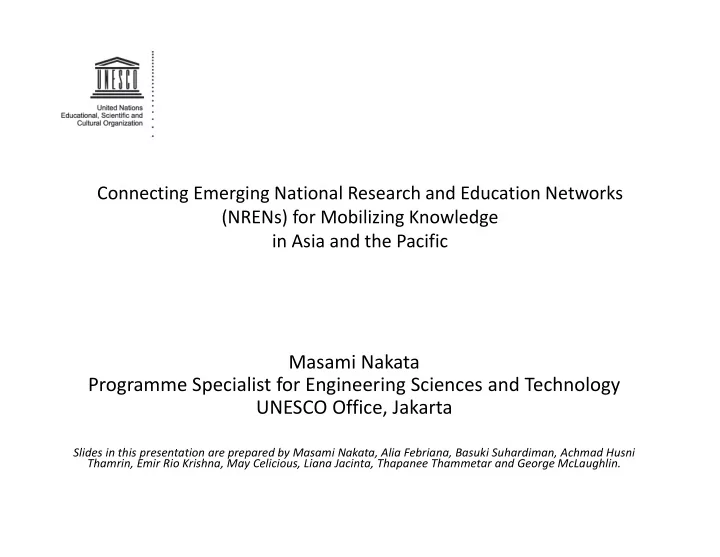 masami nakata programme specialist for engineering