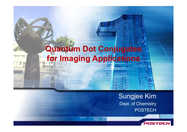 quantum dot conjugates for imaging applications