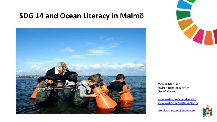 sdg 14 and ocean literacy in malm
