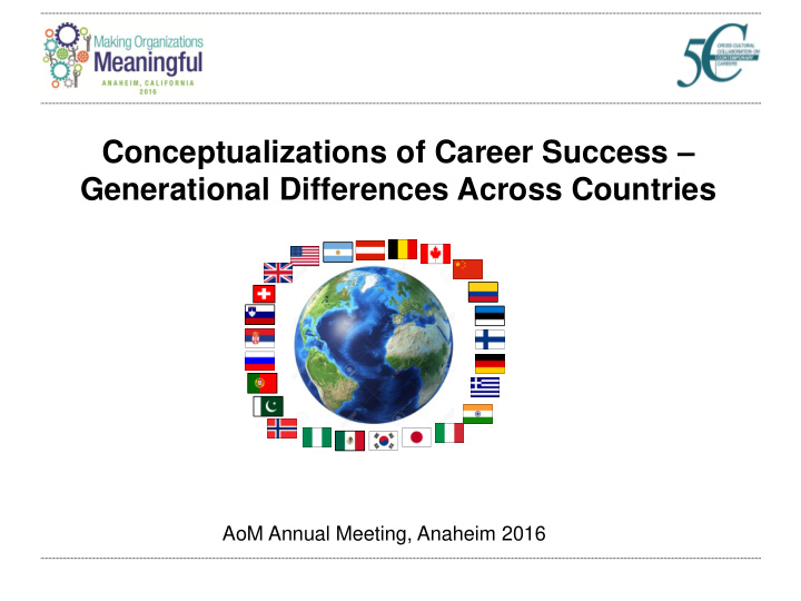 conceptualizations of career success generational