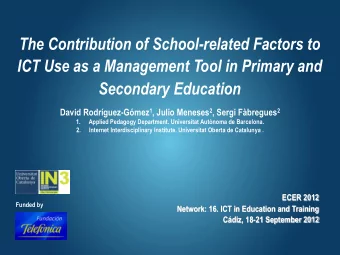 The Contribution of School-related Factors to  ICT Use as a Management Tool in Primary and