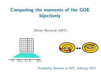 Computing the moments of the GOE  bijectively  Olivier Bernardi (MIT)  4  8  2  1  1  2  3