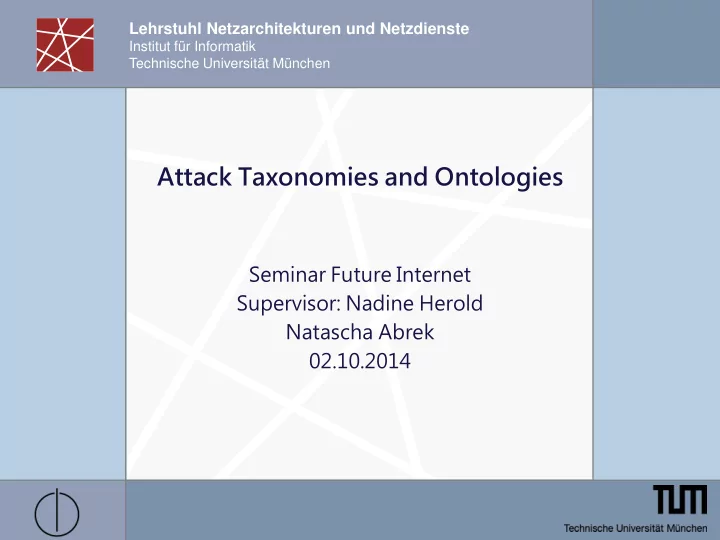 attack taxonomies and ontologies