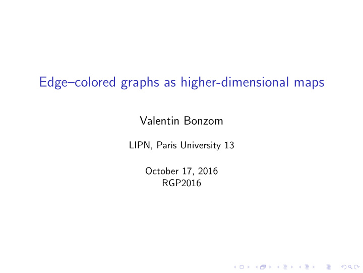 edge colored graphs as higher dimensional maps